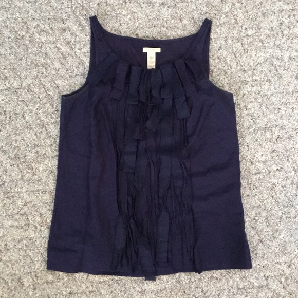 J.Crew Navy Ribbon-Detail Top - Picture 2 of 5